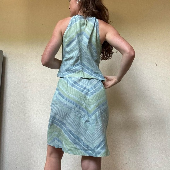 LOFT Green and blue linen two piece set - Picture 3 of 8